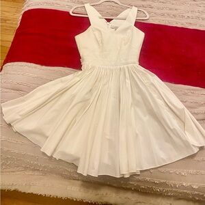 Robert Rodriguez White Pleated Halter Dress